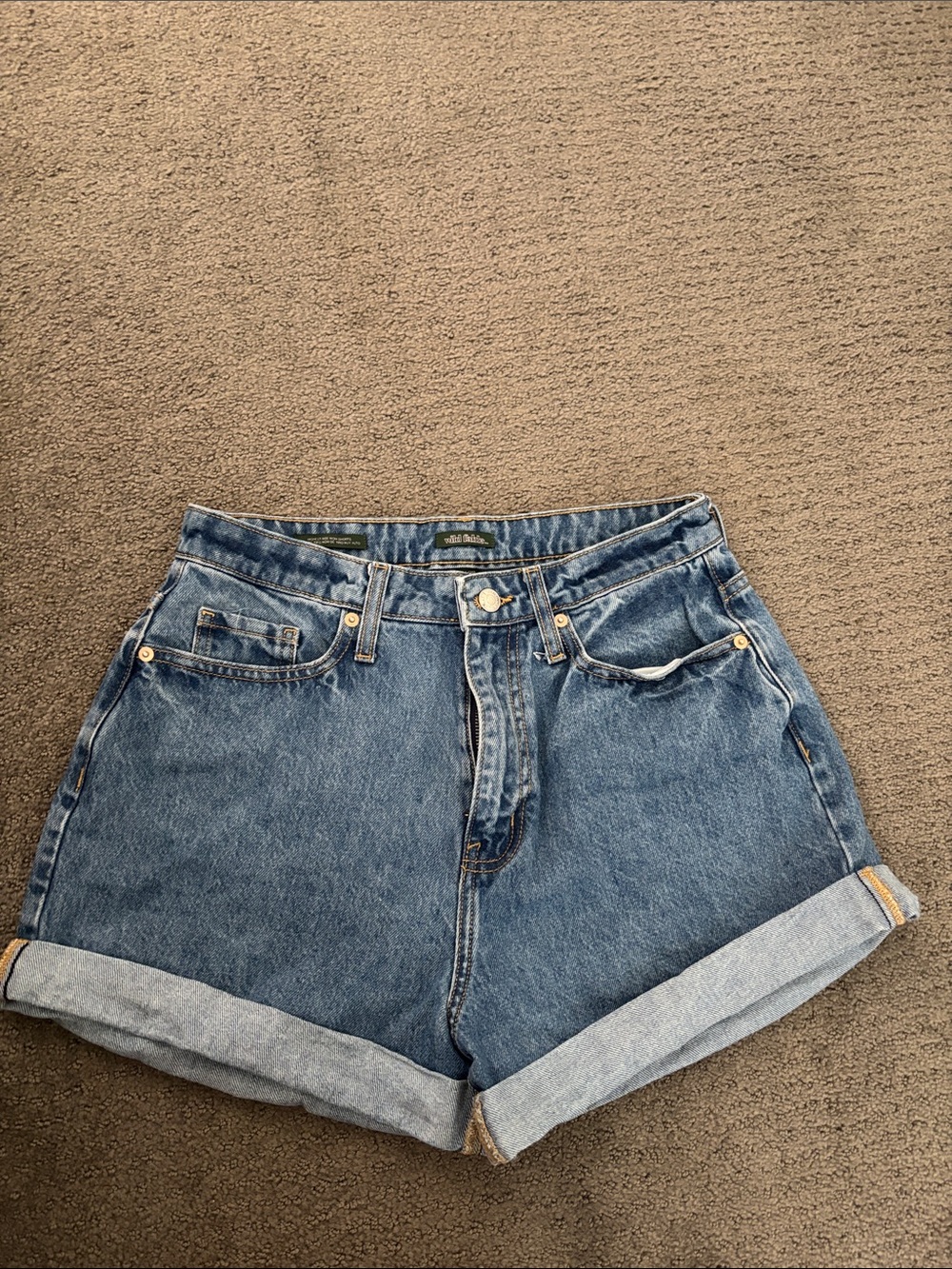 wild fable Rolled Hem Blue Denim Shorts